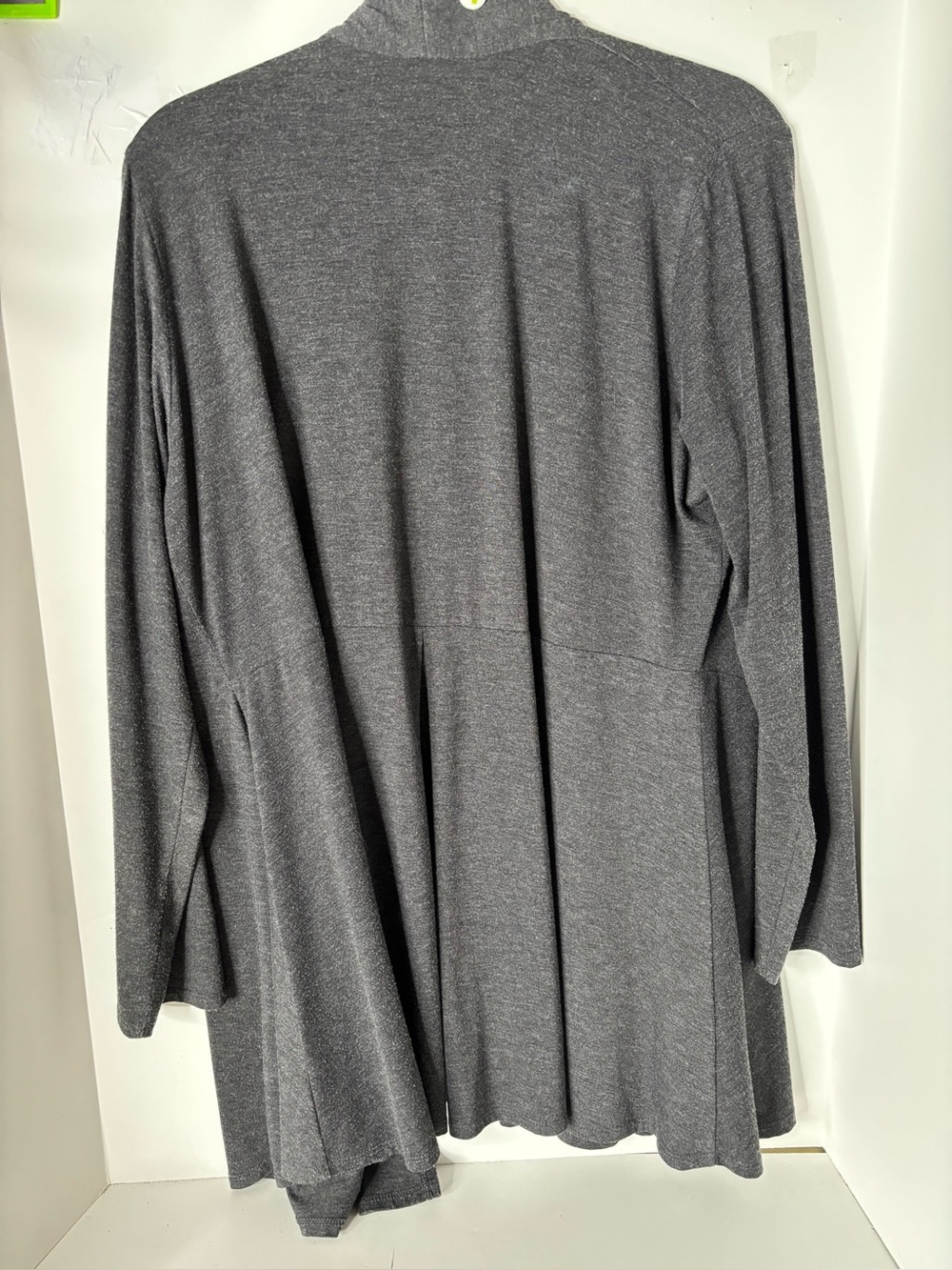 Women’s Comfy Long Sleeve Gray Cardigan Open Knit Sweater Sz XL